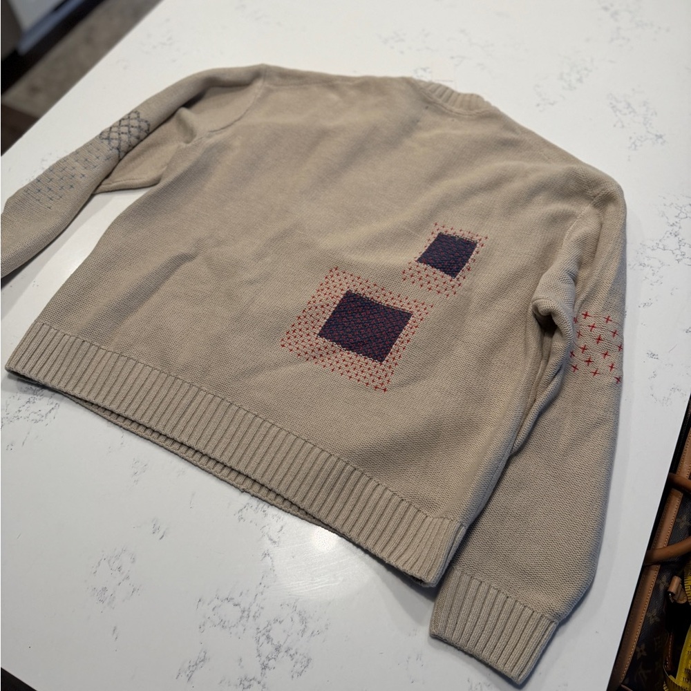 Abercrombie & Fitch patchwork crewneck sweater NWT - Picture 7 of 9